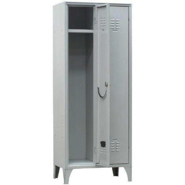 Traditional changing room locker FAS made of steel sheet Thickness 6/10 N.2 Compartments N.2 Hinged doors Top shelf Umbrella holder Card holder Model H070Q1802A