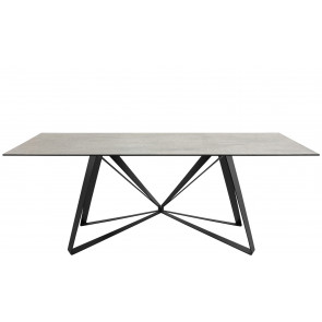 Indoor table TESR Powder coated metal frame, 11 mm tempered glass and ceramic top. Model 1737-DT45