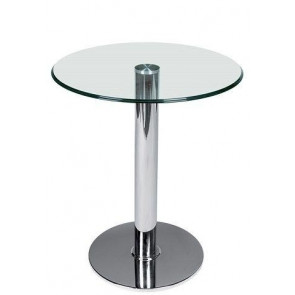 Indoor table TESR Chromed stainless steel base Tempered glass Model 537-CS205