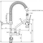 ONE HOLE PRE-RINSE UNIT WITH SWINGING “C” SPOUT, ROUND HANDLES, MINI VERSION MNL Model ERAMINI222
