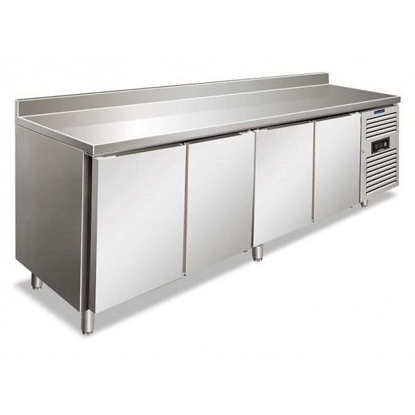 Ventilated refrigerated counter with backsplash Model SNACK4200TNF Four doors
