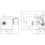 Meat grinder/grater Model TCG22 DAKOTA Meat grinder hourly production kg/h. 120