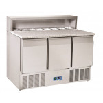 Refrigerated saladette GN1/1 with pizza top Model CRP93A 3 self-closing doors Static refrigeration
