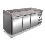 Stainless steel 201 Ventilated Refrigerated Pizza Counter Model PZ3600TN 3 refrigerated doors