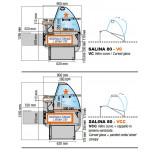 Refrigerated food counter Model SALINA80100VC Semi-ventilated