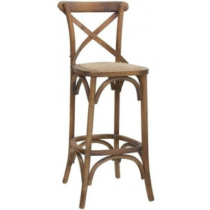 Indoor stool TESR Wood frame Rattan seat Model 1321-HT37