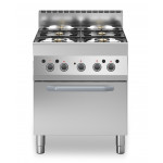 Gas range 4 burners MDLR Model F6570CFGEB Ventilated electric oven with steel door