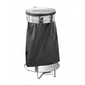 Stainless steel bag holder Model AV4681 With lid and pedal opening Round fitting