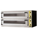 Electric mechanical pizza oven PF 2 cooking chambers N. Pizzas 6 + 6(Ø cm 40) or N.3 + 3 Trays in horizontal position 60X40 Model MIZAR 66L GLASS