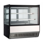 Ventilated snack-pastry countertop display cooler with sliding doors Model DLX70