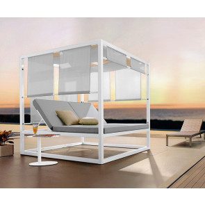 Sunbed TESR Powder coated aluminum frame, fabric cushions, 10 cm thick, textilene sides Model 1804-H70