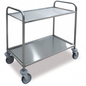 Stainless steel service trolley SR two shelves Model 75000200