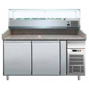 Ventilated Refrigerated Pizza Counter Model PZ2600TN38 two doors , neutral drawer above thermal compartment