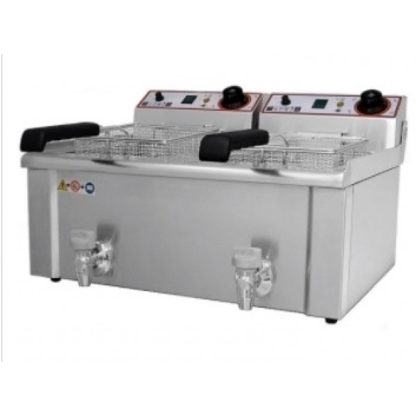 Electric fryer Countertop with tap Model FBR7+7LT Power: KW 3.25+3.25 Singlephase