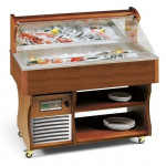 Multideck buffet display Model BAHIA 4 refrigerated display for fish Static refrigeration Automatic defrosting Power W 480