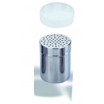 Stainless steel shaker with medium holes and plastic lid Size ø cm. 7x9,6h Model 348-003