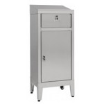 Cabinet made of stainless steel IXP with feet n.1 hinged door and drawer Model 69901430C