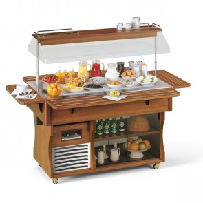 Buffet island display with refrigerated top Model BRINA 6 M Static refrigeration Power W 850
