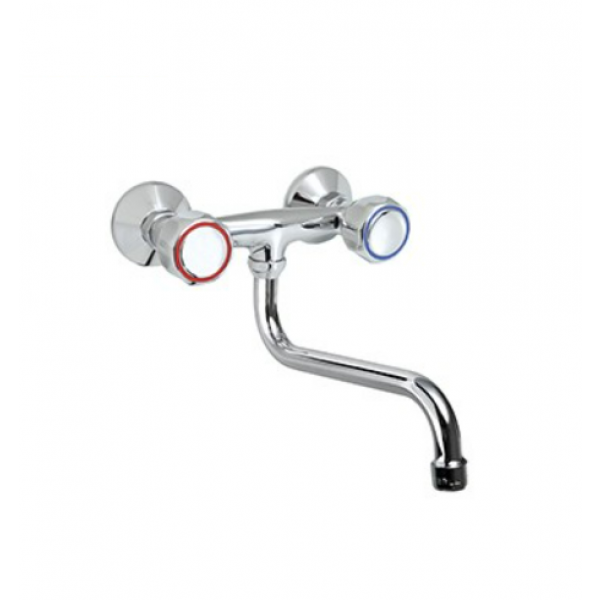 Two holes wall mounted tap - swinging "S" spout L30cm MNL Model R0102010220