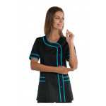Woman Brasilia blouse SHORT SLEEVE 65% Polyester 35% Cotton BLACK Avaible in different sizes