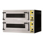 Electric mechanical pizza oven PF 2 cooking chambers N. Pizzas 6+6 (Ø cm 35) or N.3+3 Trays in vertical position 60X40 Model MIZAR 66 GLASS