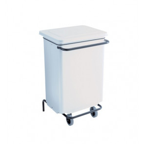Metal mobile waste bin with pedal - Waste bin MDL white epoxy coating CONTICOLOR Model 791130