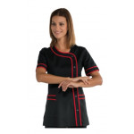 Woman Brasilia blouse SHORT SLEEVE 65% Polyester 35% Cotton BLACK Avaible in different sizes