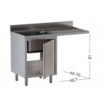 Stainless steel cupboard sink one tub with drainer and hollow for dishwasher Model ALS/D127