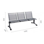 Stainless steel bench 3 seats MDL Light grey electrowelded coated steel Model 703050