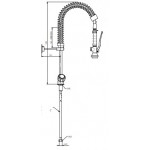ONE HOLE PRE-RINSE UNIT WITH ROUND HANDLE, MINI VERSION MNL Model ERAMINI112