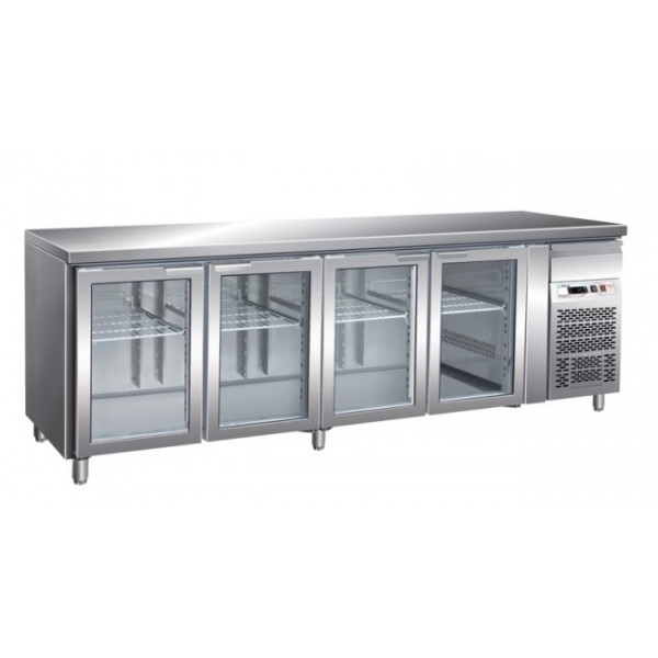 Refrigerated gastronomy counter Model GN4100TNG four glass doors GN1/1 ventilated