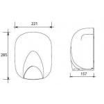High Performance Electric hand dryer in White Aluminum BLADE with MDL Photocell Resistance Model 704335