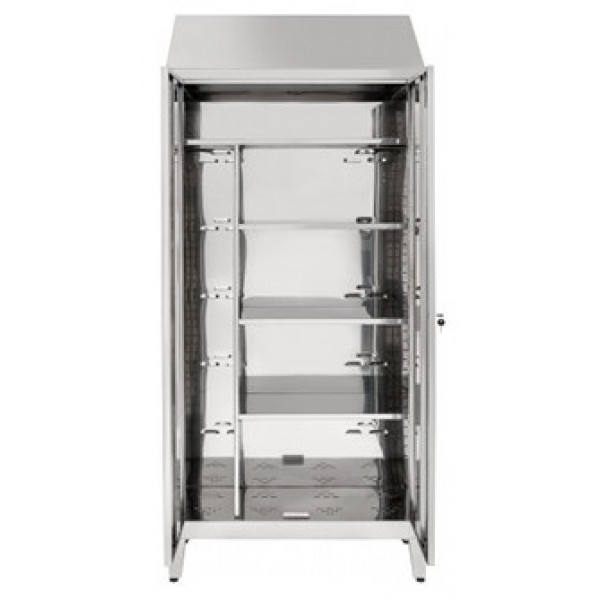 Brooms locker made of stainless steel 304 IXP n.2 hinged doors Model 69602