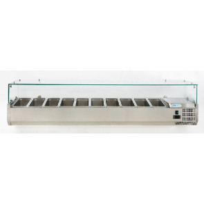 Refrigerated display case stainless steel AISI 201 ForCold Model VRX2000-330-FC 10 x GN1/4