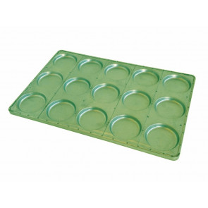 Tray for hamburger made of green aluminised steel sheet 15 moulds Model TREPH30T