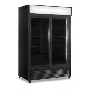 Ventilated refrigerated display 2 doors KLI Model CL1300V2GCSLBLACK