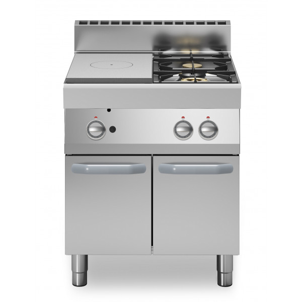 Gas solid top+2 burners MDLR Cabinet with doors Model F7070TPPGFBP