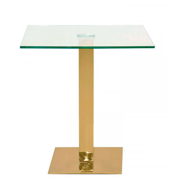 Indoor table TESR Stainless steel frame, gold effect, 13 mm tempered glass top Model 1770-F39G