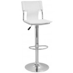Indoor stool TESR Chromed metal frame Synthetic leather seat and backrest Model 1113-BY035