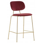 Indoor stool TESR Metal frame gold effect Velvet covering Model 080-FR25 DIFFERENT COLOURS