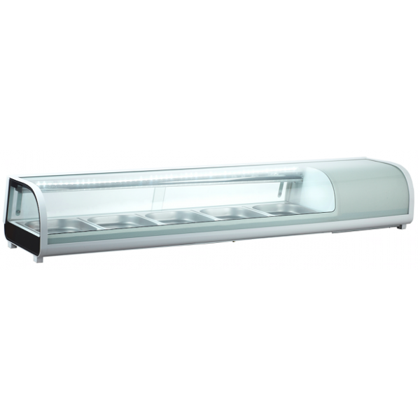 Refrigerated countertop display for Sushi Model RTS132SUSHI Containers capacity n. 5 GN 1/2 depth cm 4,5