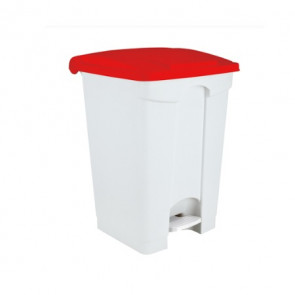 Mobile pedal bin in POLYPROPYLENE CONTITOP MOBILE 45 L MDL Colour WHITE and RED Model 101457 PACK OF 3 PIECES