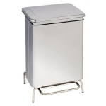 Self extinguishing static pedal waste container - Waste bin MDL polished steel CONTIMAR fix Model 790760