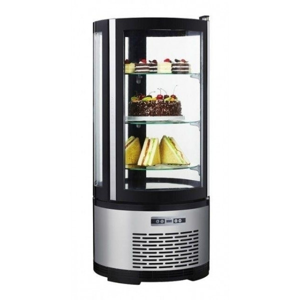Ventilated refrigerated pastry display Model VRN100 N. 3 rotational and adjustable glass shelves
