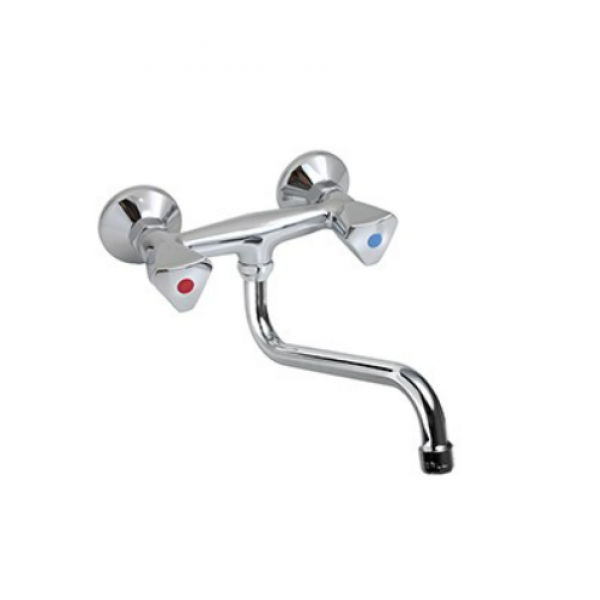 Two holes wall mounted tap - swinging "S" spout L30cm MNL Model R0102010224