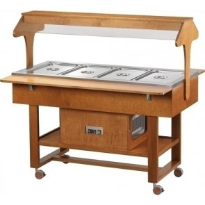 Wooden refrigerated trolley Model ELR2825 with Plexiglas dome
