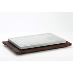 Rectangular ollar stone with wooden base 25x40 cm Model POR2540B