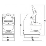 Double-arm mixer ELECTRONIC TOUCH CONTROLS Bowl sizes 320x165mm Model TUFF10EL