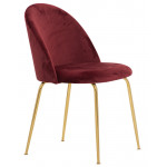 Stackable indoor chair TESR Metal frame gold effect Velvet covering Model 1652-J02