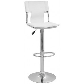 Indoor stool TESR Chromed metal frame Synthetic leather seat and backrest Model 1113-BY035